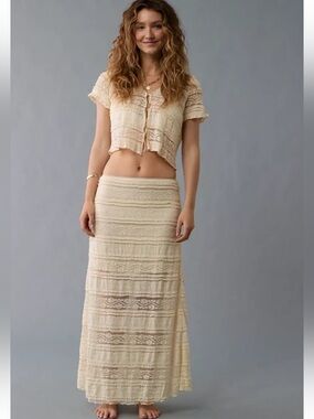 NWT American Eagle Tiered Lace Maxi Skirt